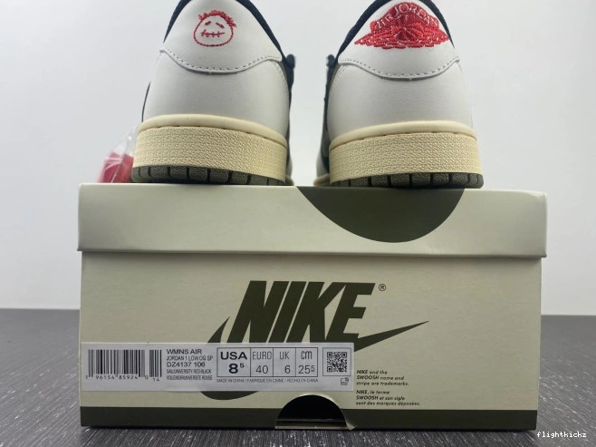 Olive Air Low WMNS 1 Jordan OG x Scott Travis DZ4137-106 0821